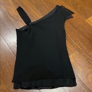 Tibi Silk Off Shoulder Asymmetrical Top